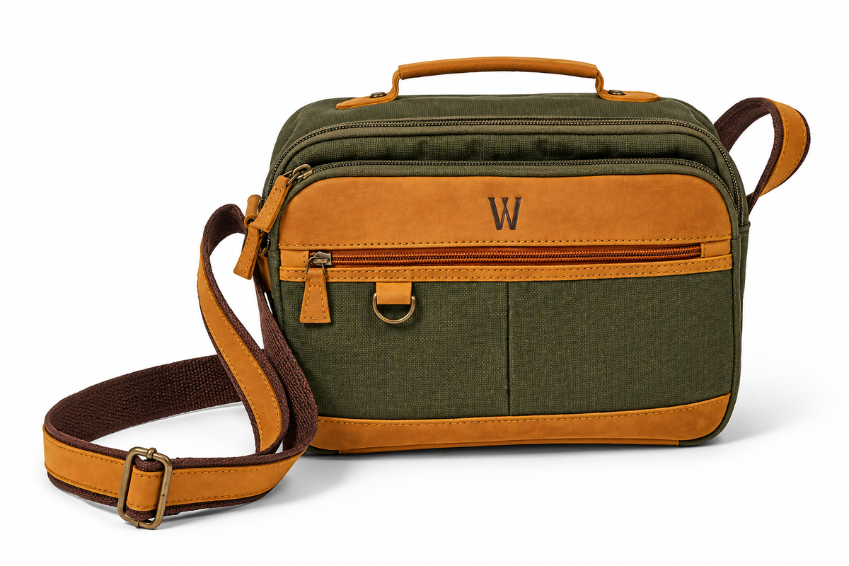 Waidmanns Leder/Canvas Umhängetasche Dusty