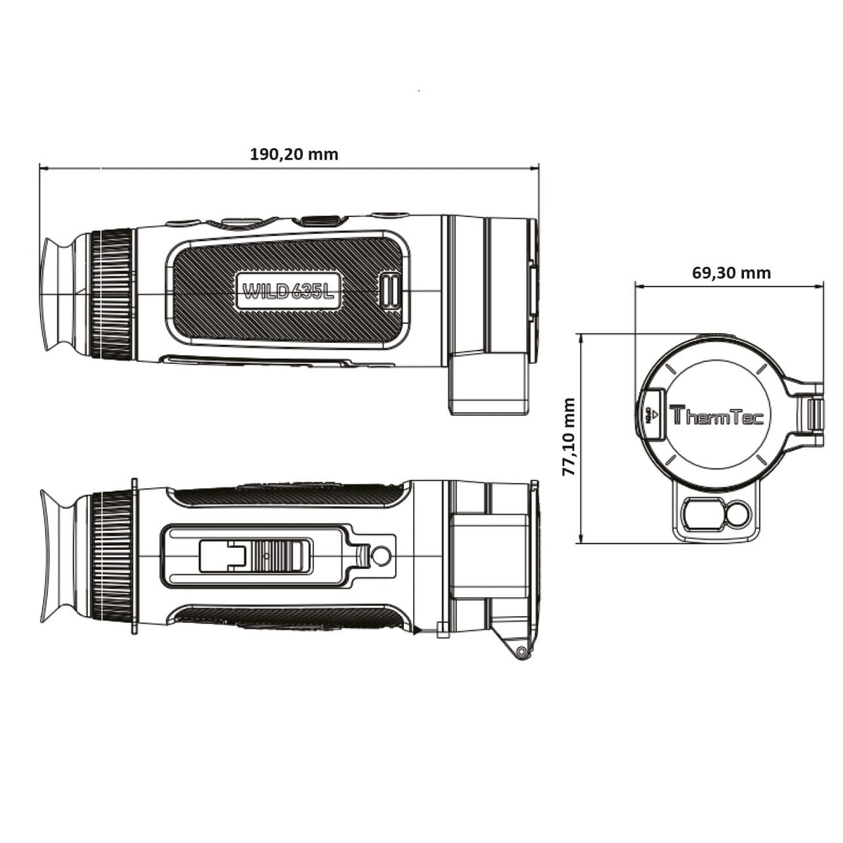 ThermTec WILD 635L mit LRF Wärmebild-Handgerät Monokular