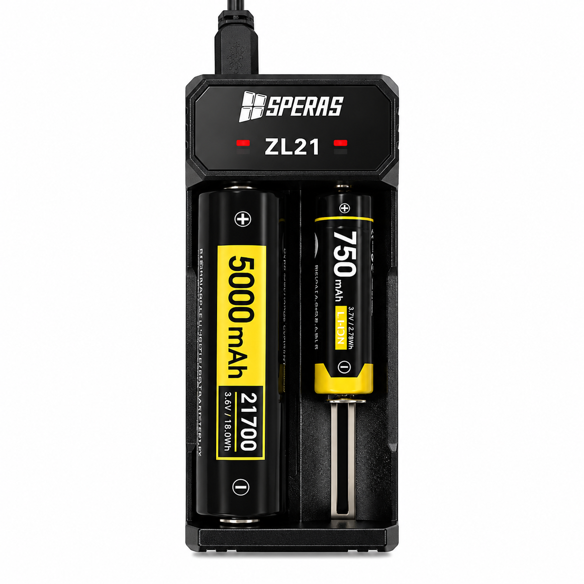 Speras ZL21 Ladegerät mit LED Anzeige 2 Slots