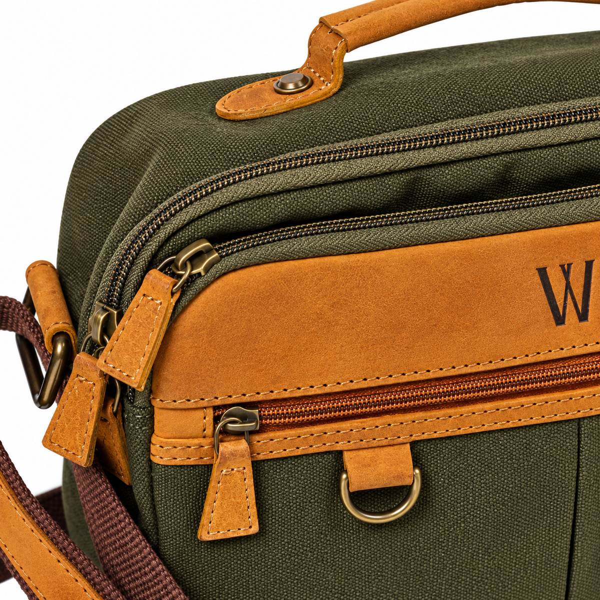 Waidmanns Leder/Canvas Umhängetasche Dusty